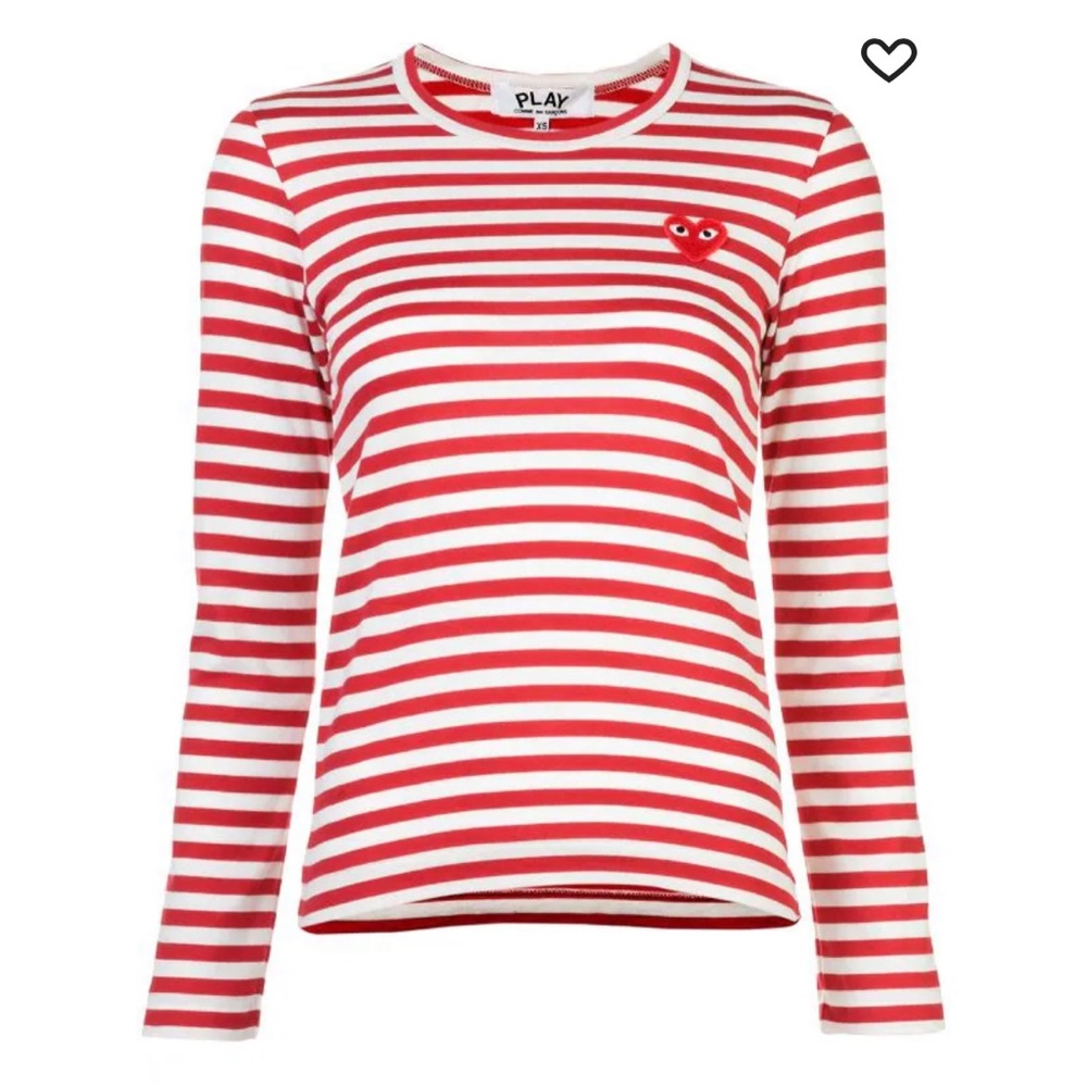 Comme Des Garçons Play
little red heart striped T-shirt